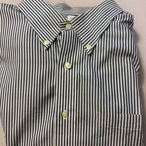 Brooks Brothers Madison Blue Striped Men's Long Sleeve Dress Shirt ~ 18 1/2 X 35